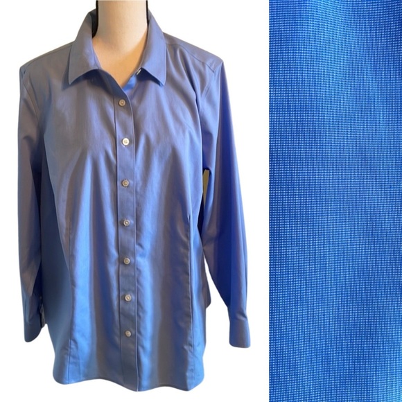 Talbots No Iron Chambray Shirt Size 18 WP - Picture 1 of 8